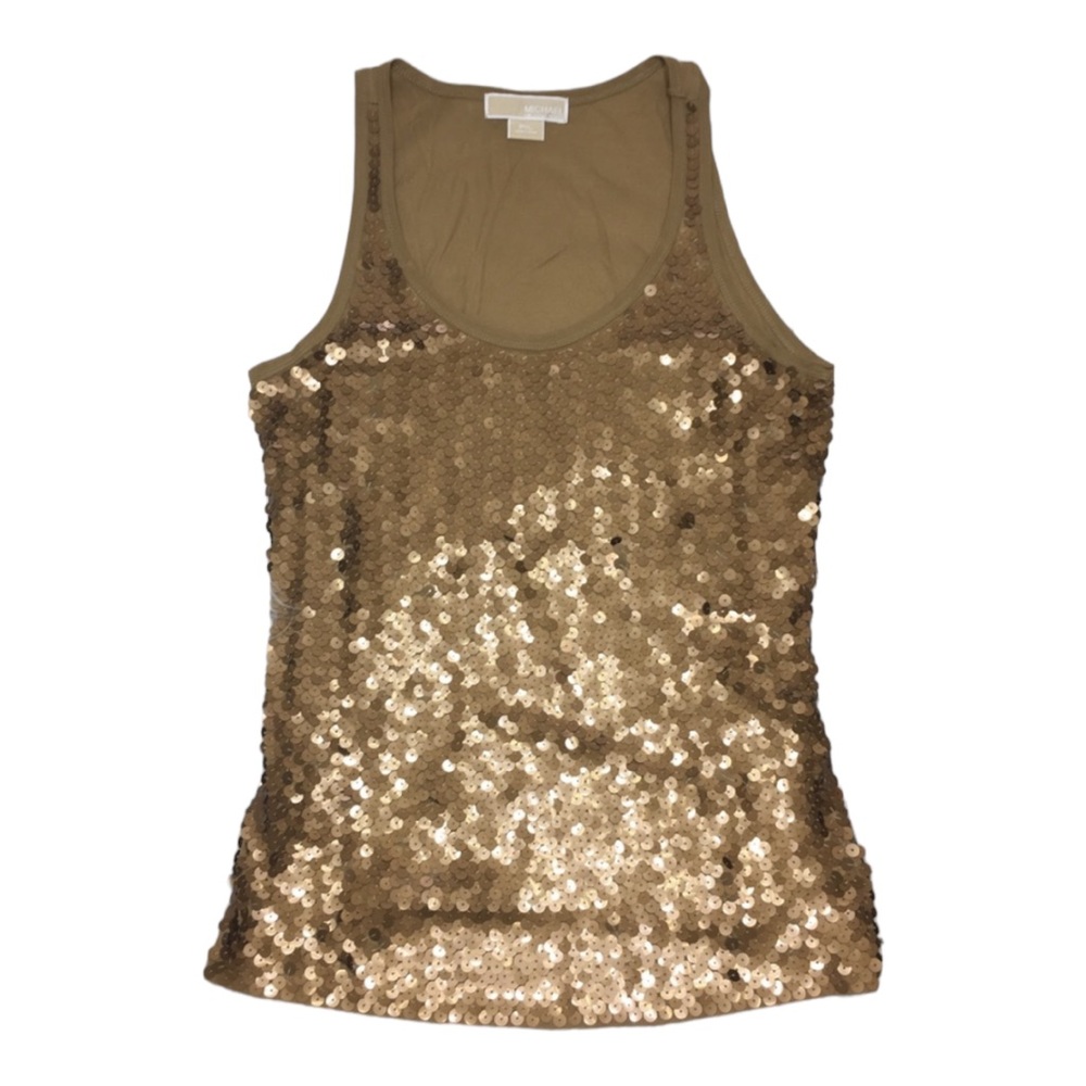 Michael Kors gold sequin tank top size PL NWT *